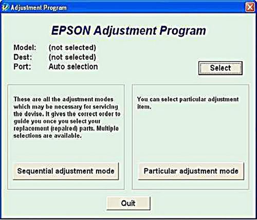 Программа Adjustment program Epson