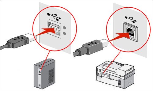 Подключение принтера через USB 