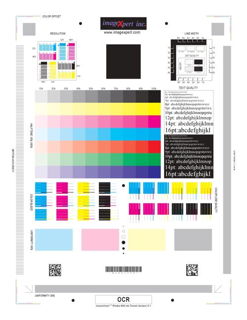 Тестовая страница для цветного принтера